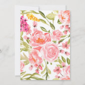 ウッドランドディアーピンクフローラベビーシャワー招待状 招待状 (裏面)