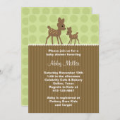 ウッドランドディアーベビーシャワー招待状 招待状 (正面/裏面)