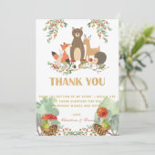 ウッドランドディアー誕生日サンキューカード サンキューカード (スタンド正面)