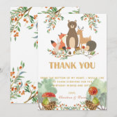 ウッドランドディアー誕生日サンキューカード サンキューカード (正面/裏面)