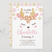 ウッドランドディアー誕生日 招待状 (正面/裏面)