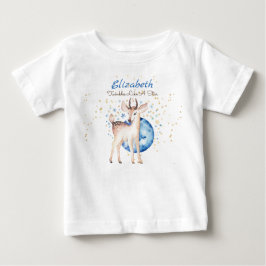 ウッドランドディア ツインクルスター ベイビー ネーム ギフト フラワーズ ベビーTシャツ