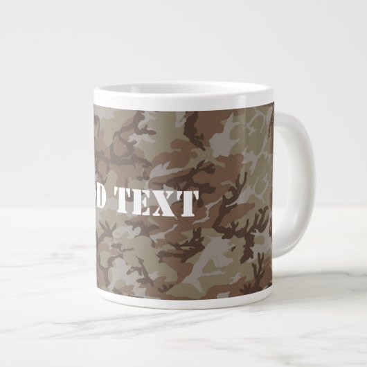 ウッドランドデザートミリタリーカモフラージュ ジャンボコーヒーマグカップ (正面右)