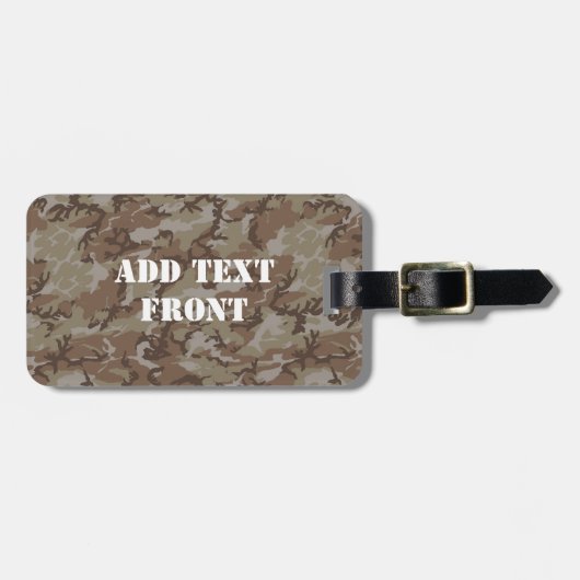 ウッドランドデザートミリタリーカモフラージュ ラゲッジタグ (正面横)