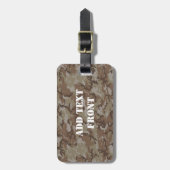 ウッドランドデザートミリタリーカモフラージュ ラゲッジタグ (正面縦)
