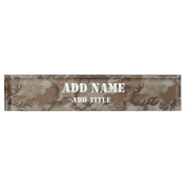 ウッドランドデザート軍隊カモフラージュ デスクネームプレート