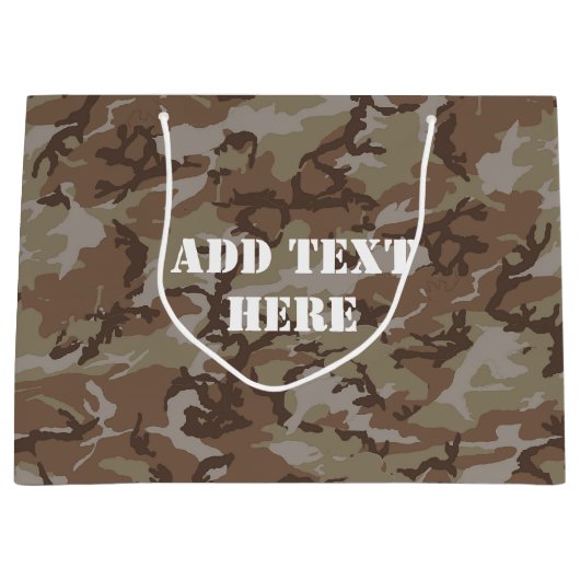 ウッドランドデザート軍隊カモフラージュ ラージペーパーバッグ (正面)