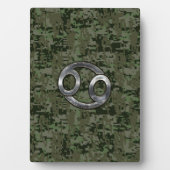 ウッドランドデジタル〔占星術の〕十二宮図上のがん迷彩柄 フォトプラーク (正面)