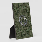 ウッドランドデジタル〔占星術の〕十二宮図上のがん迷彩柄 フォトプラーク (側面)