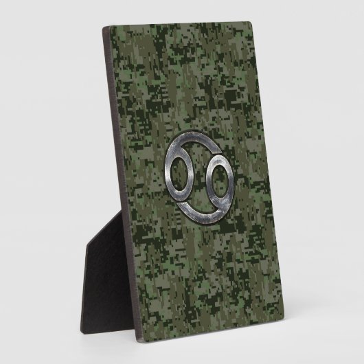 ウッドランドデジタル〔占星術の〕十二宮図上のがん迷彩柄 フォトプラーク (側面)