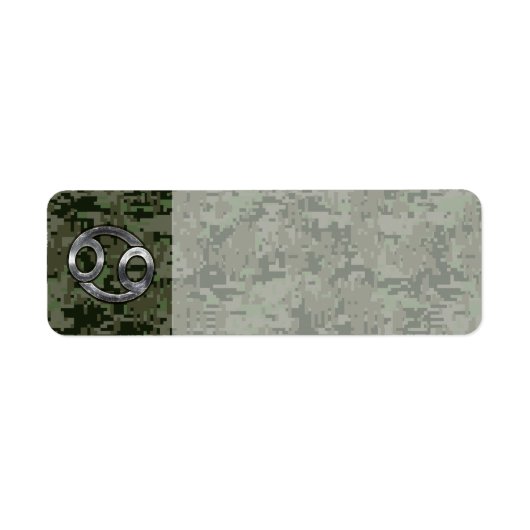 ウッドランドデジタル〔占星術の〕十二宮図上のがん迷彩柄 ラベル (正面)