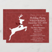 ウッドランドトインデナーレッドホリデーパーティー招待状 招待状 (正面/裏面)