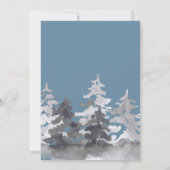 ウッドランドトナカイの水色クリスマスパーティー 招待状 (裏面)