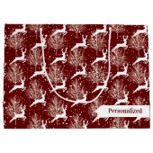 ウッドランドトナカイ – 赤 ラージペーパーバッグ (裏面)