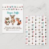 ウッドランドトライバルボホベイビーシャワーおむつラッフル エンクロージャーカード (正面/裏面)