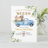 ウッドランドトラック誕生日招待状 招待状 (スタンド正面)