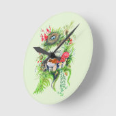 ウッドランドトレシーズボタニカルウォーターリース ラウンド壁時計 (傾斜)