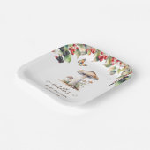 ウッドランドトースツール&キノコ秋ベビーシャワー ペーパープレート (傾斜あり)