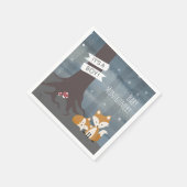 ウッドランドナイトキツネボーイベビーシャワー スタンダードカクテルナプキン (角)