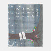 ウッドランドナイトフローラベビーマイルストーンフリース フリースブランケット (正面)