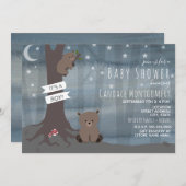 ウッドランドナイトベアーシャワー 招待状 (正面/裏面)