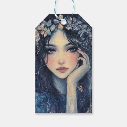 ウッドランドニンフ魔女デコパージュ ギフトタグ (正面)