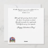 ウッドランドネズミかわいい赤いハートバレンタイン シーズンカード (裏面)