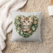 ウッドランドハート子猫コージー秋 クッション (ブランケット)