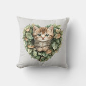 ウッドランドハート子猫コージー秋 クッション (正面)