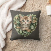 ウッドランドハート子猫コージー秋 クッション (ブランケット)