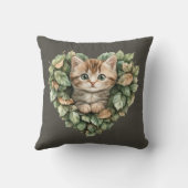 ウッドランドハート子猫コージー秋 クッション (裏面)