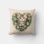 ウッドランドハート子猫コージー秋 クッション (正面)