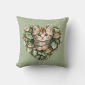 ウッドランドハート子猫コージー秋 クッション (正面)