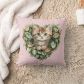 ウッドランドハート子猫コージー秋 クッション (ブランケット)