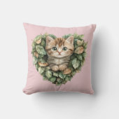 ウッドランドハート子猫コージー秋 クッション (正面)