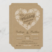 ウッドランドハート結婚式招待状 招待状 (正面/裏面)