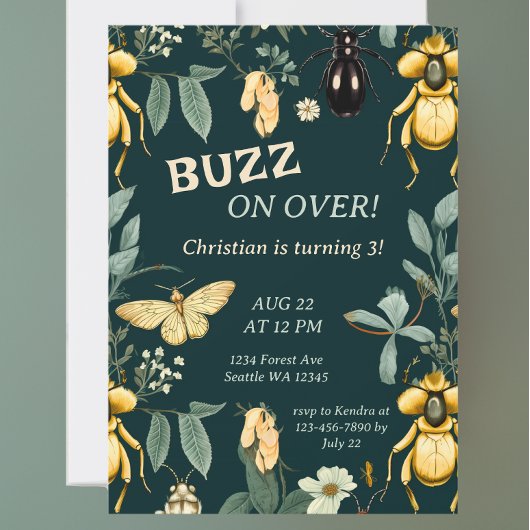 ウッドランドバグフォレストバズ誕生日 招待状