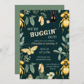 ウッドランドバグフォレスト誕生日 招待状 (正面/裏面)