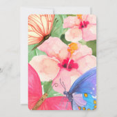 ウッドランドバタフライガールベビーシャワー招待状 カード (裏面)