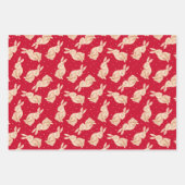 ウッドランドバニークリスマスラッピング紙 ラッピングペーパーシート (正面3)