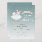 ウッドランドバニースターズベビーシャワー招待状 招待状 (正面/裏面)