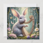 ウッドランドバニーフローラアールヌーボーイースター シーズンカード (正面)