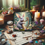 ウッドランドバニーフローラアールヌーボーイースター シーズンカード