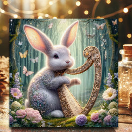 ウッドランドバニーフローラアールヌーボーイースター シーズンカード