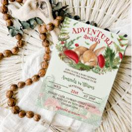 ウッドランドバニーベビーシャワー 招待状