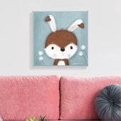 ウッドランドバニーポートレート キャンバスプリント (インサイチュ (リビング))