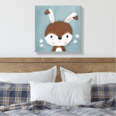 ウッドランドバニーポートレート キャンバスプリント (インサイチュ (寝室))