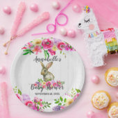 ウッドランドバニーラビットウォーターカラーフローラベビーシューウェ ペーパープレート (パーティー)