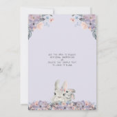 ウッドランドバニー フローラル パープル ベイビーシャワー バイ メール 招待状 (裏面)