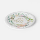 ウッドランドバラカップル赤ちゃんシャワー/散水 ペーパープレート (アングル)